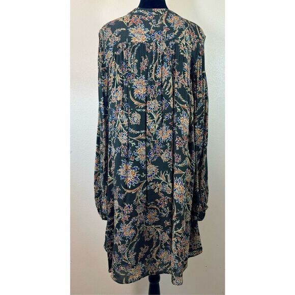 Zara Trafaluc Designer ZARA Floral Long Sleeve Printed Shirt Lined Dress Large - Picture 3 of 8
